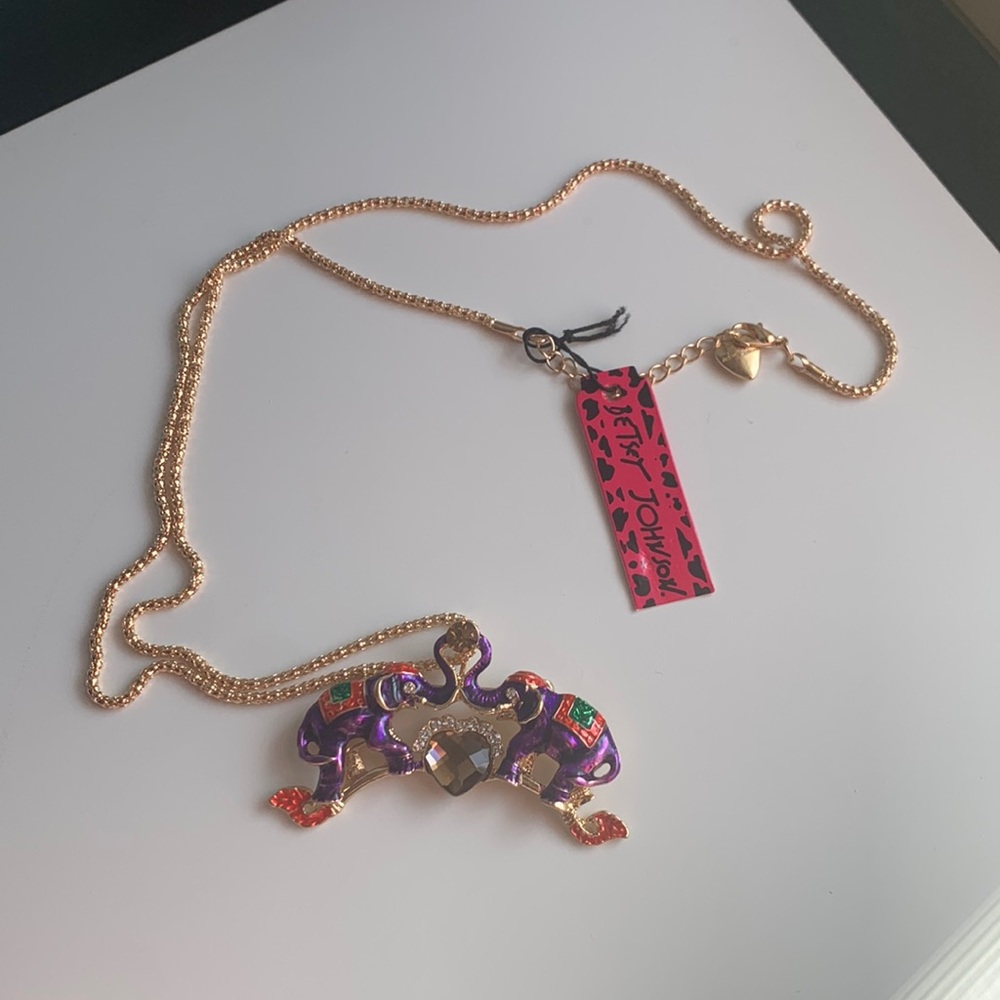 Betsey Johnson Elephant Necklace/Brooch